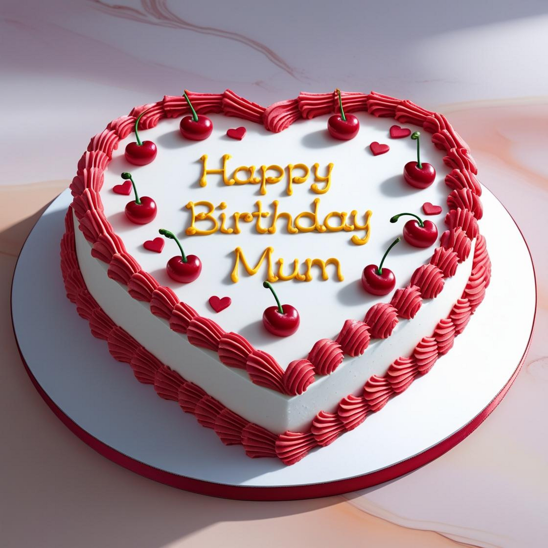 Red Vintage Heart Cake