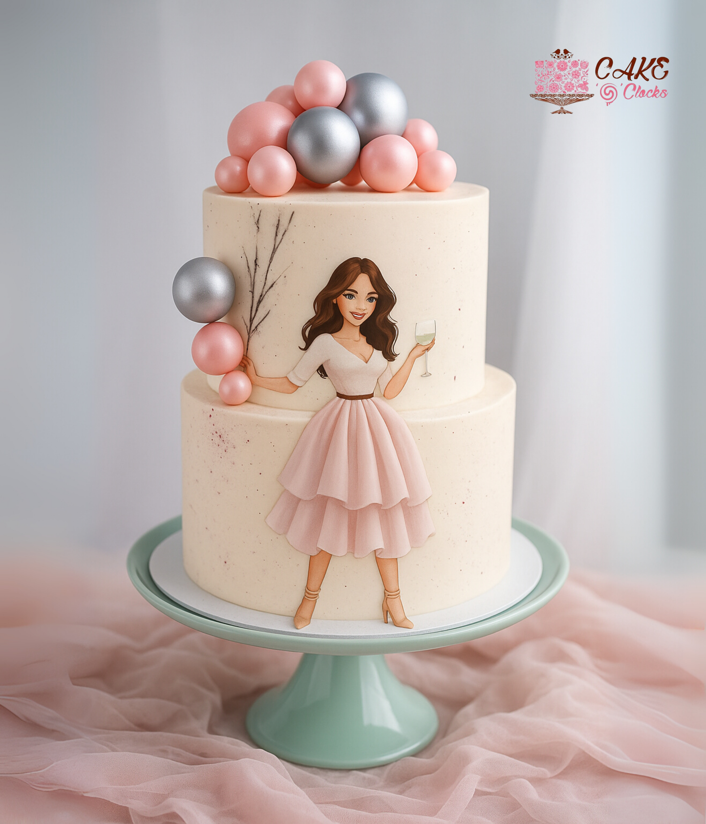 Modern Balloon Bride Cake