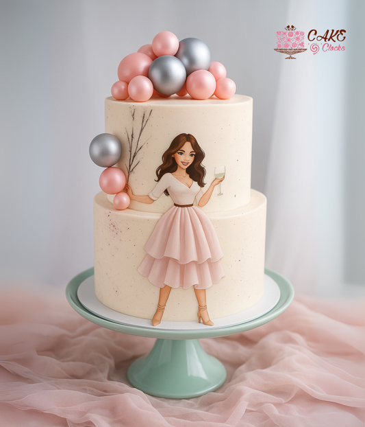 Modern Balloon Bride Cake