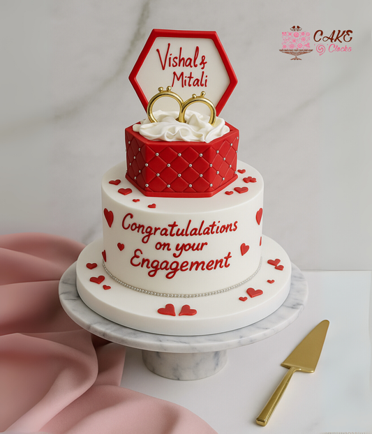 Ring Box Engagement Cake