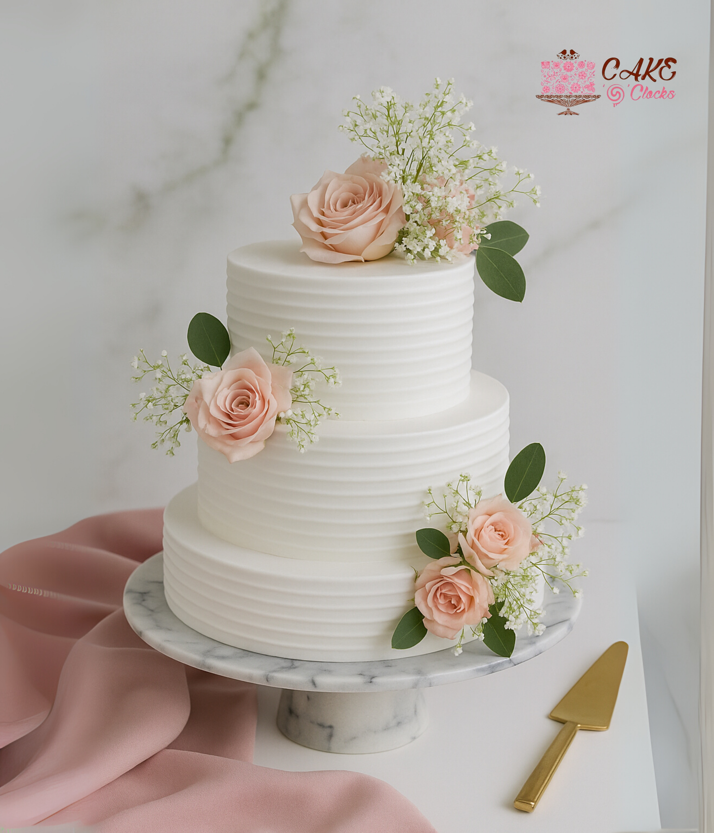 Classic Rose Wedding Cake