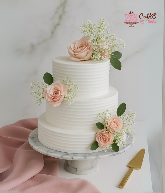Classic Rose Wedding Cake