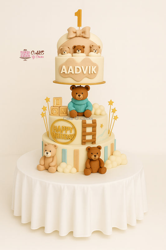 Teddy Bear First Birthday Cake