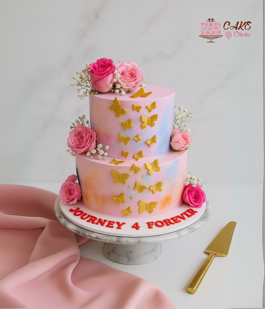 Butterfly Floral Cake