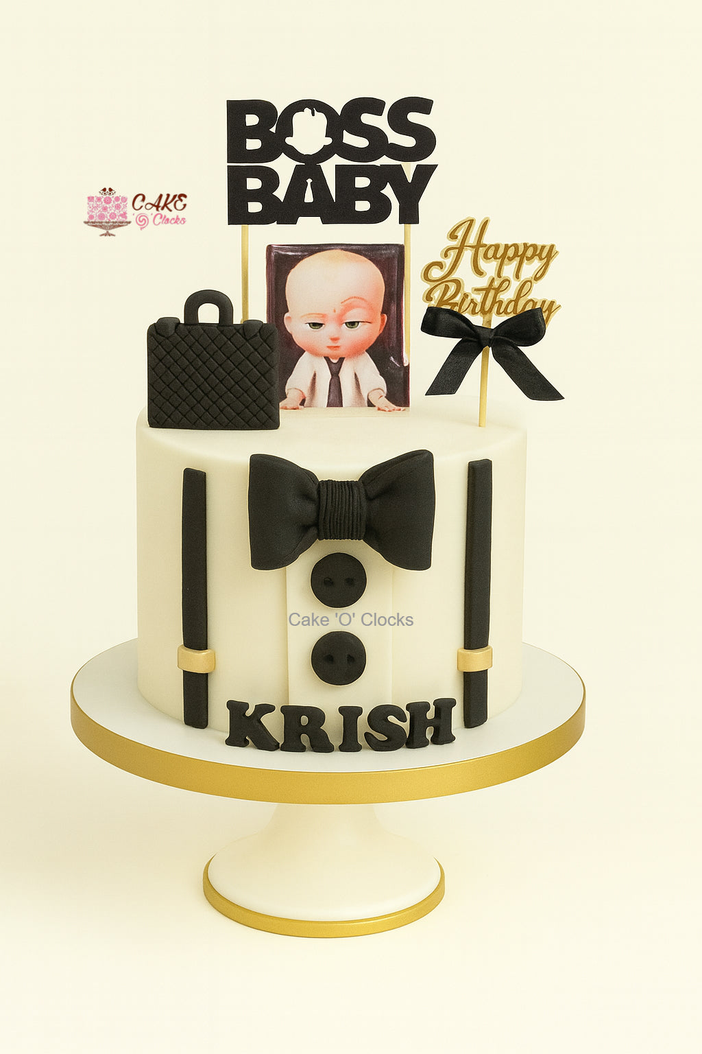 Boss Baby Birthday Cake with Bow Tie