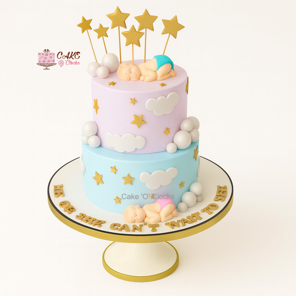 Twinkle Star Baby Shower Cake