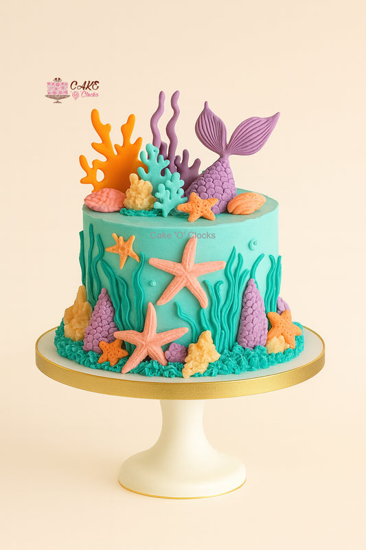 Ocean Coral Mermaid Cake