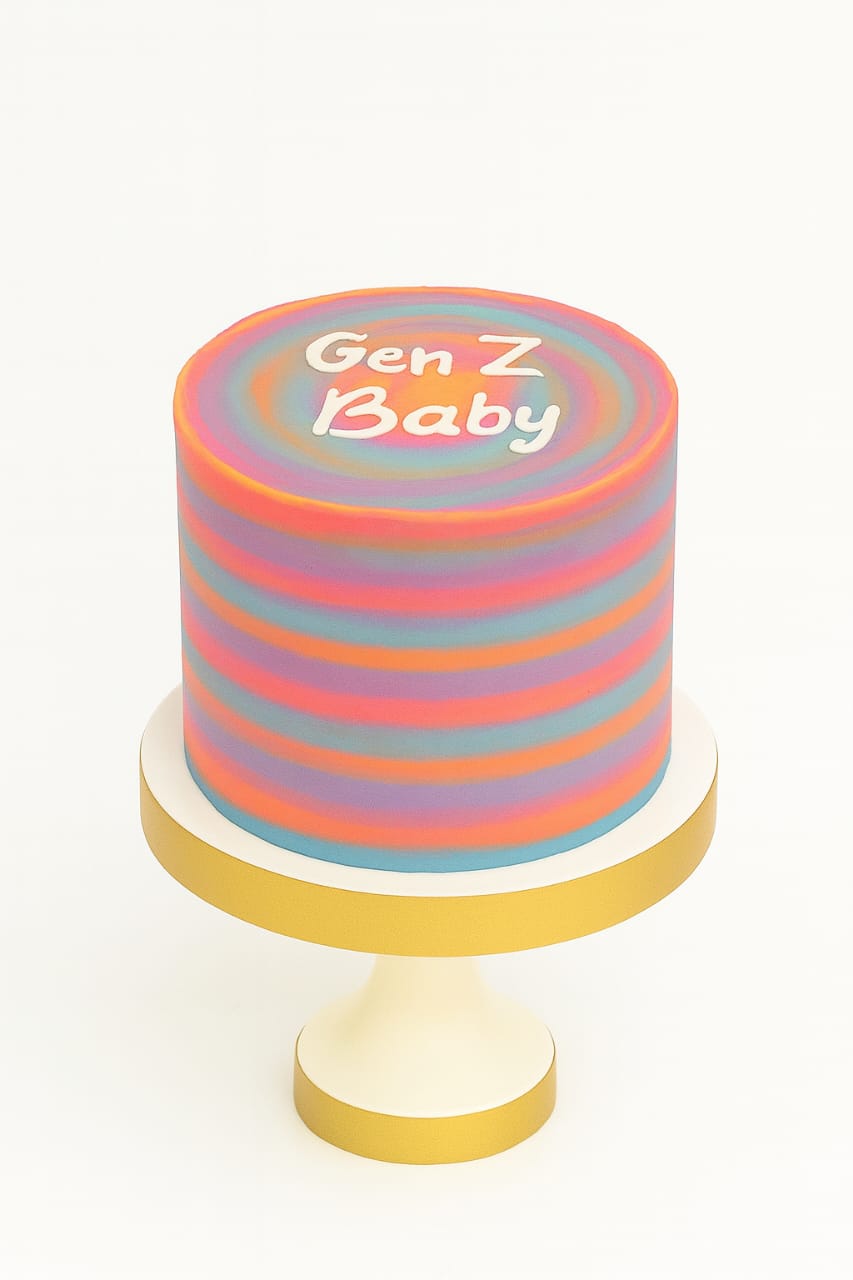 Gen Z Baby Neon Cake