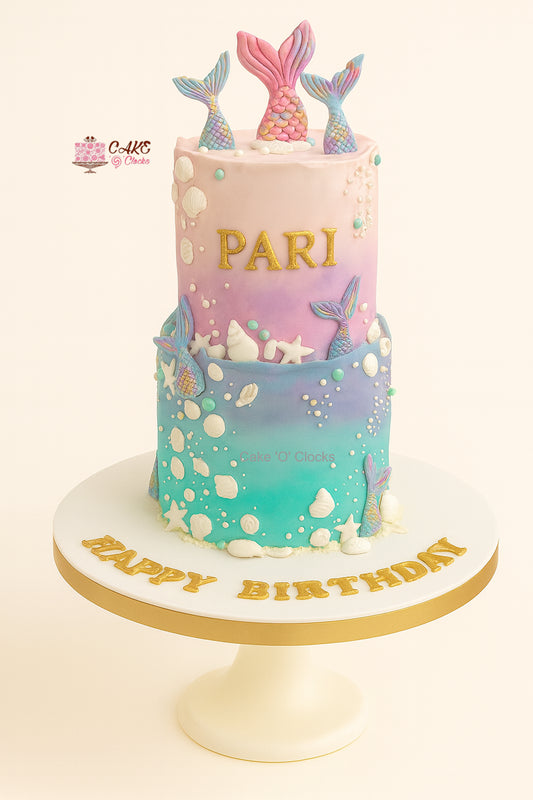 Pastel Ombre Mermaid Cake