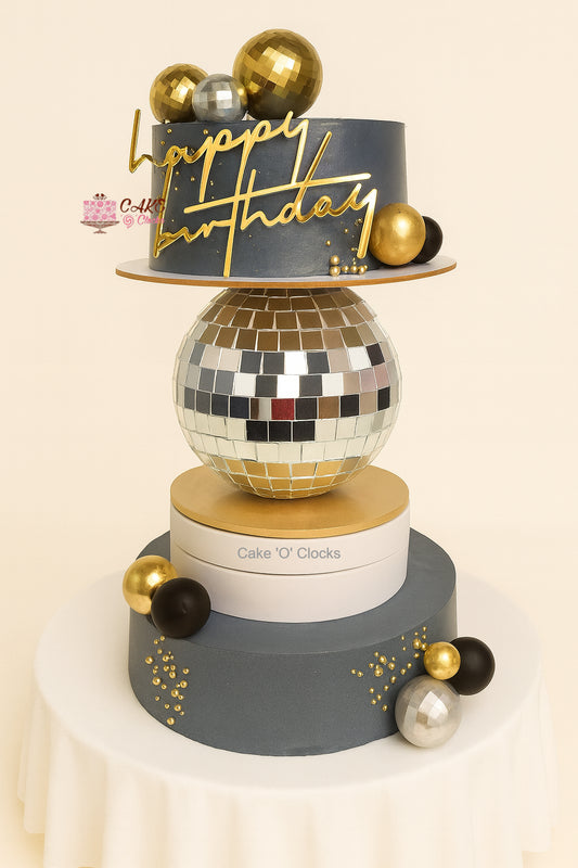 Luxury Gold & Black Birthday Cake