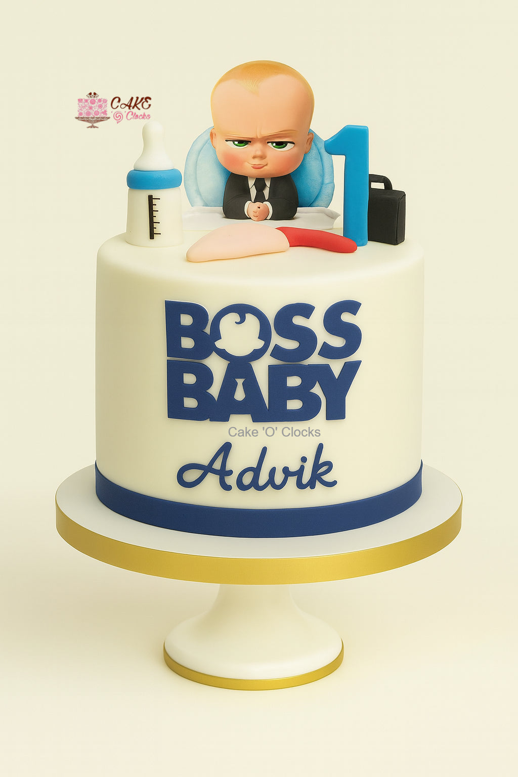 Classic Boss Baby First Birthday Cake