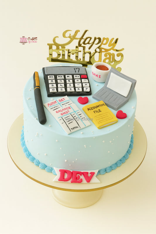 Accountant Theme Birthday Cake