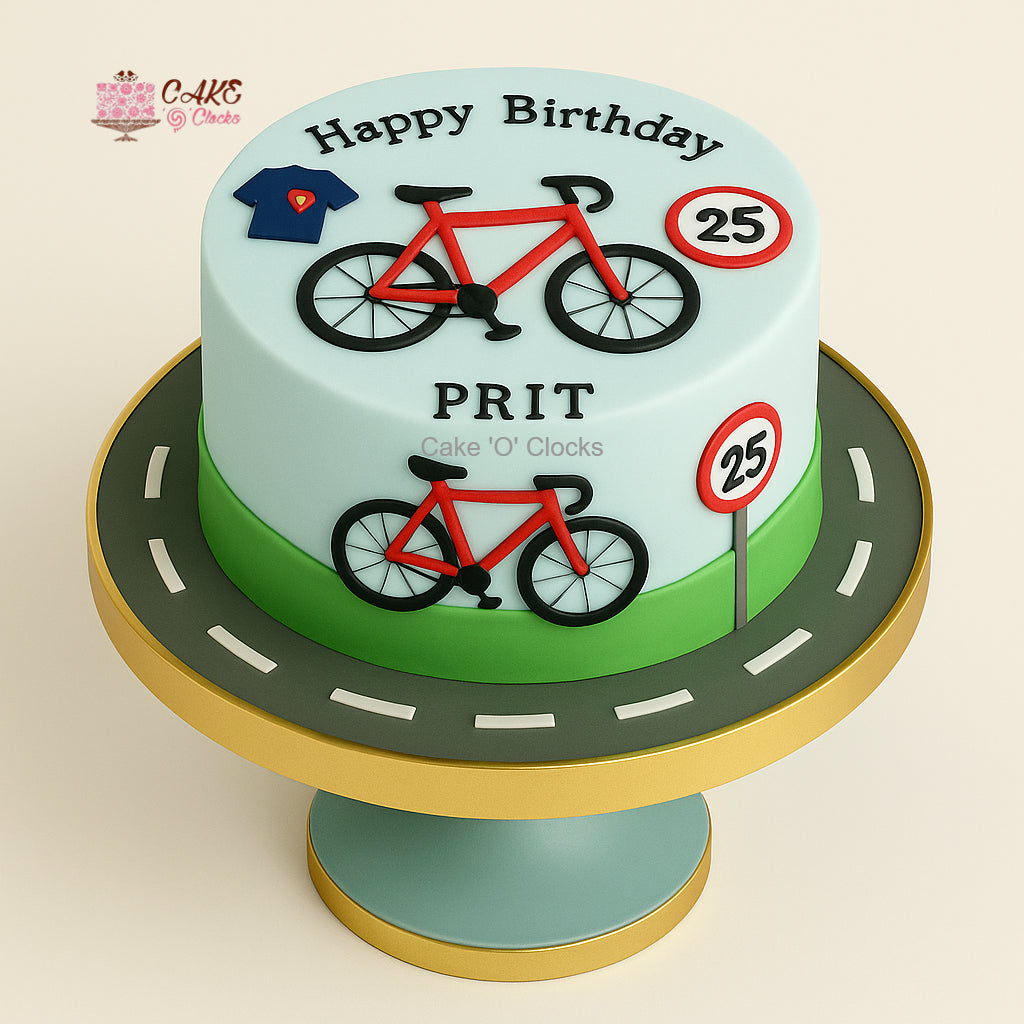 Cycle Theme Birthday Cake