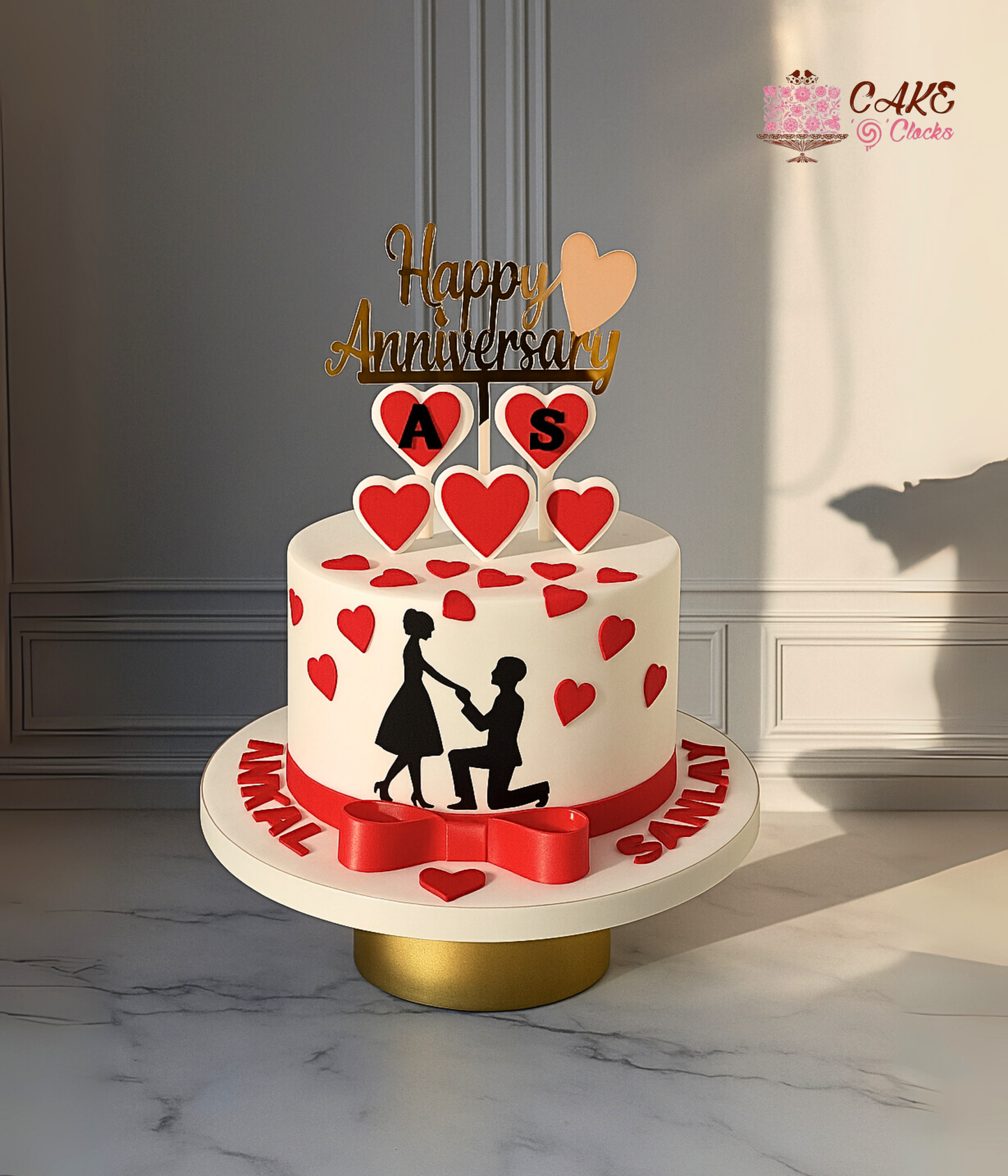 Romantic Proposal Anniversary Cake
