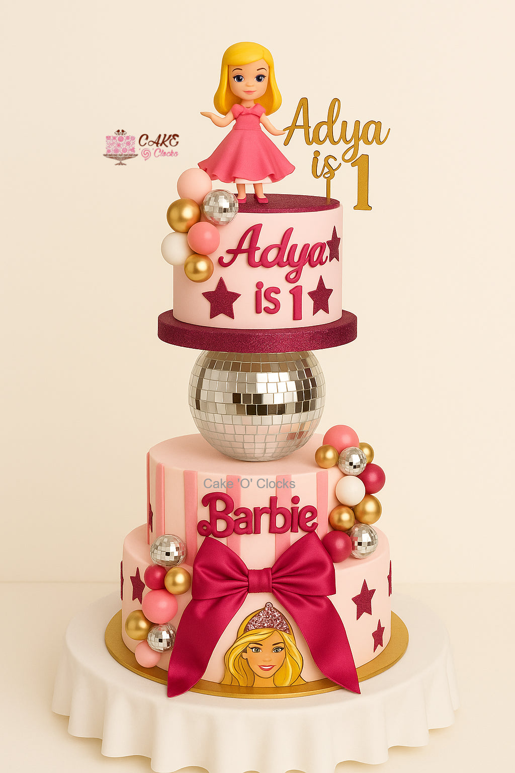 Barbie Theme Revolving Birthday Cake