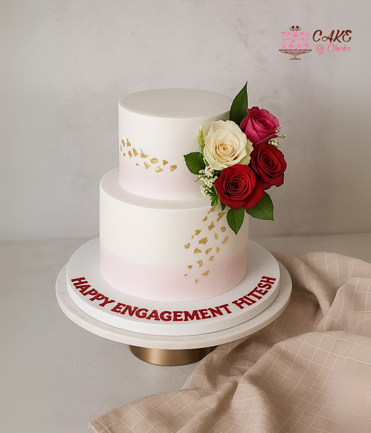 Blush Pink Engagement Cake