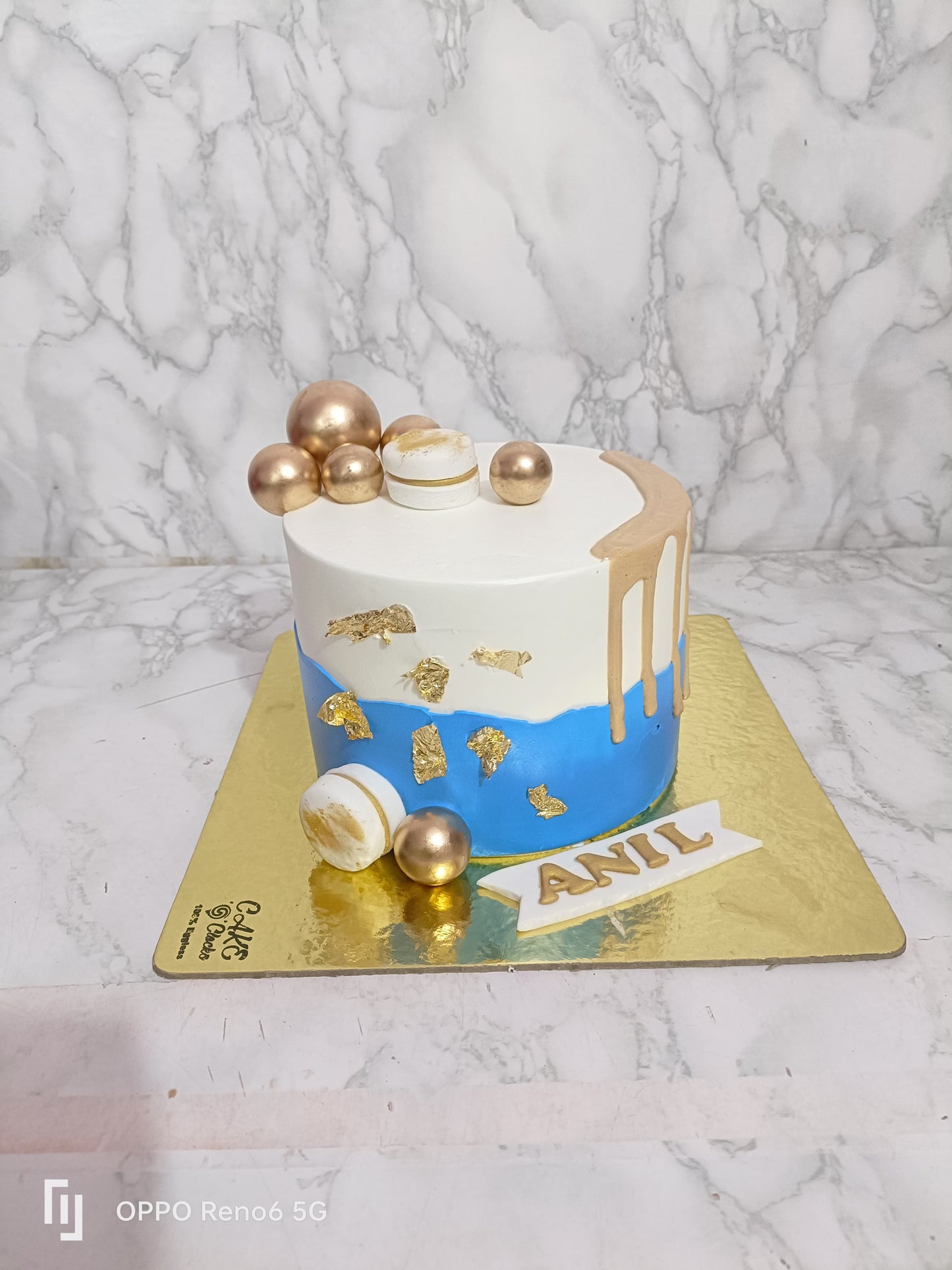 Glided Blue Celebration Cake
