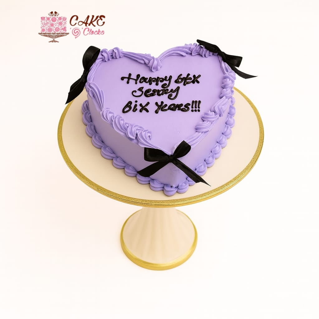 Heart-Shaped Lavender Cake