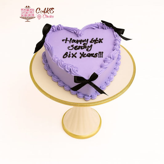 Heart-Shaped Lavender Cake