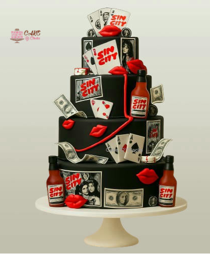 Sin City Casino Party Cake