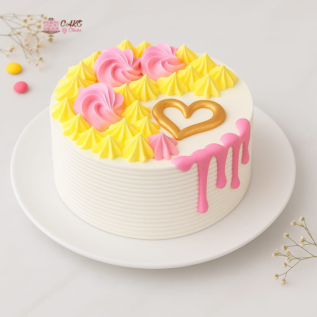 Colorful Heart Drip Bento Mini Cake