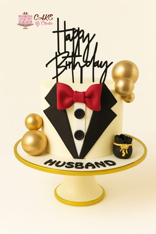 Red Bow Tie Gentleman Cake