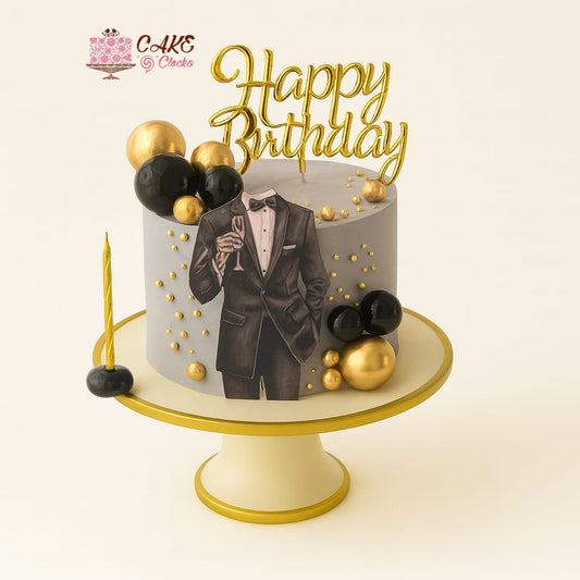 Dapper Gentleman Birthday Cake