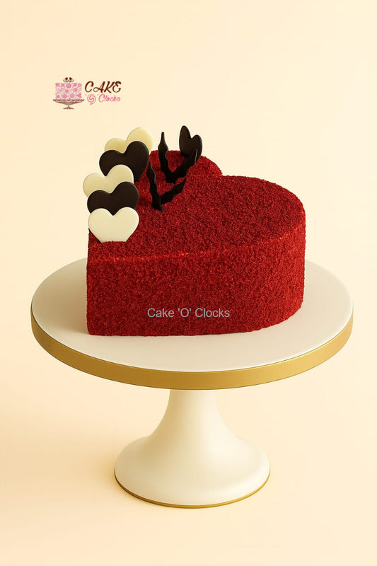 Designer Red Velvet Heart Cake