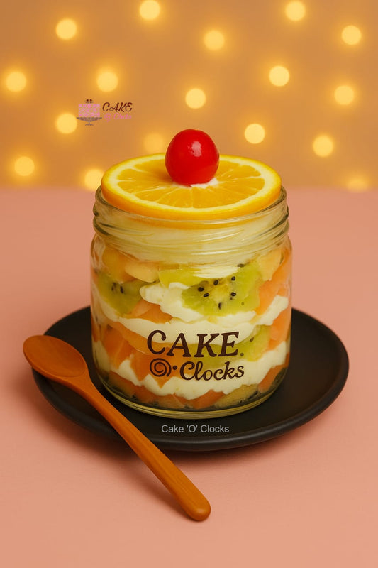 Fresh Mix Fruit Delight Jar Cake
