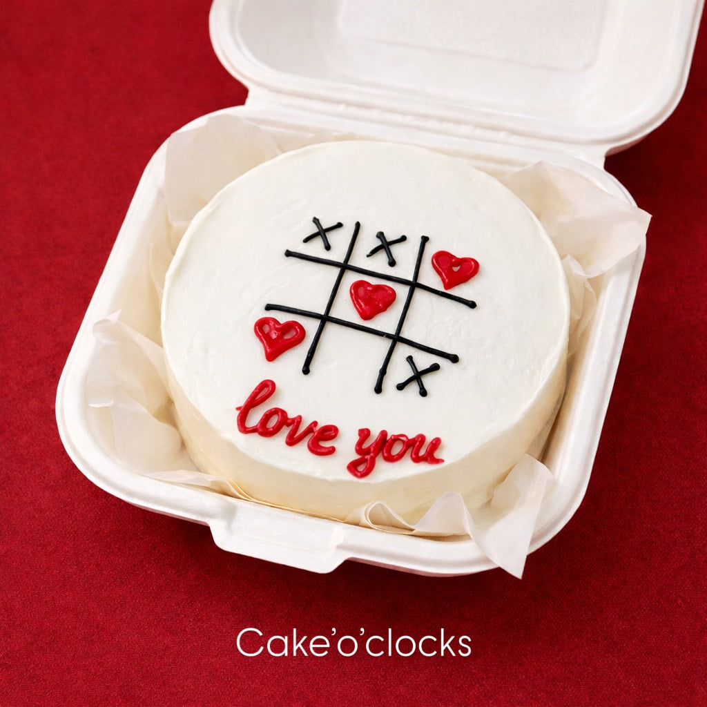 Tic Tac Toe Valentine Bento Cake