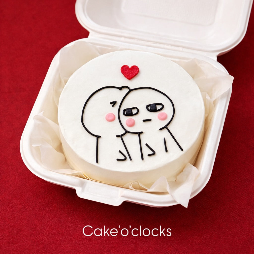 Cute Couple Valentine Bento Cake