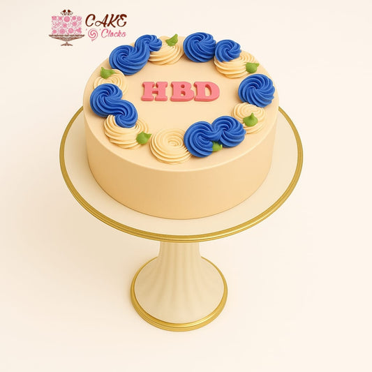 HBD Floral Swirl Bento Mini Cake