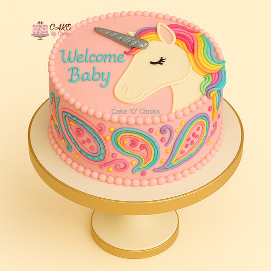 Welcome Baby Unicorn Cake
