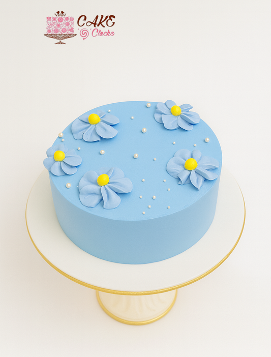 Blue Blossom Floral Cake