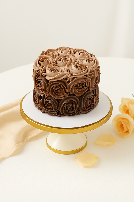 Chocolate Rose Swirl Cake