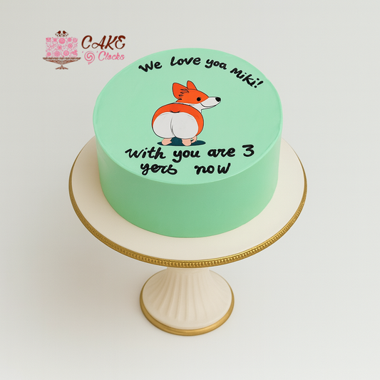 Dog Lovers (Corgi Theme) Bento Mini Cake