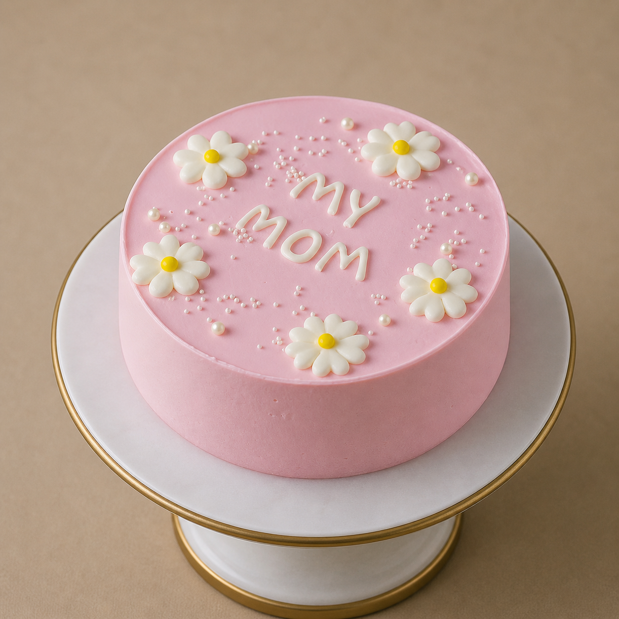 Simple Pink My Mom Cake