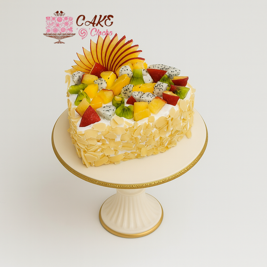 Heart Shape Fresh Fruit Cake
