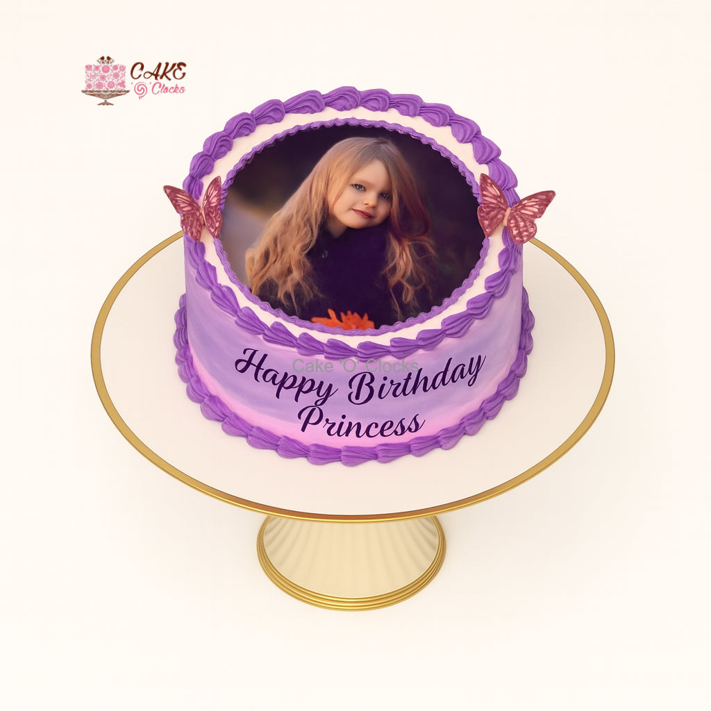 Purple Butterfly Princess Cake