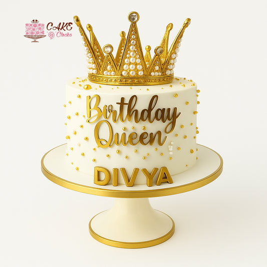 Golden Crown Birthday Cake