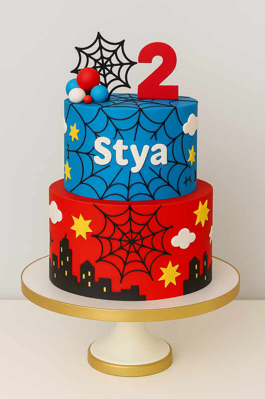 Spiderman Skyline Birthday Cake