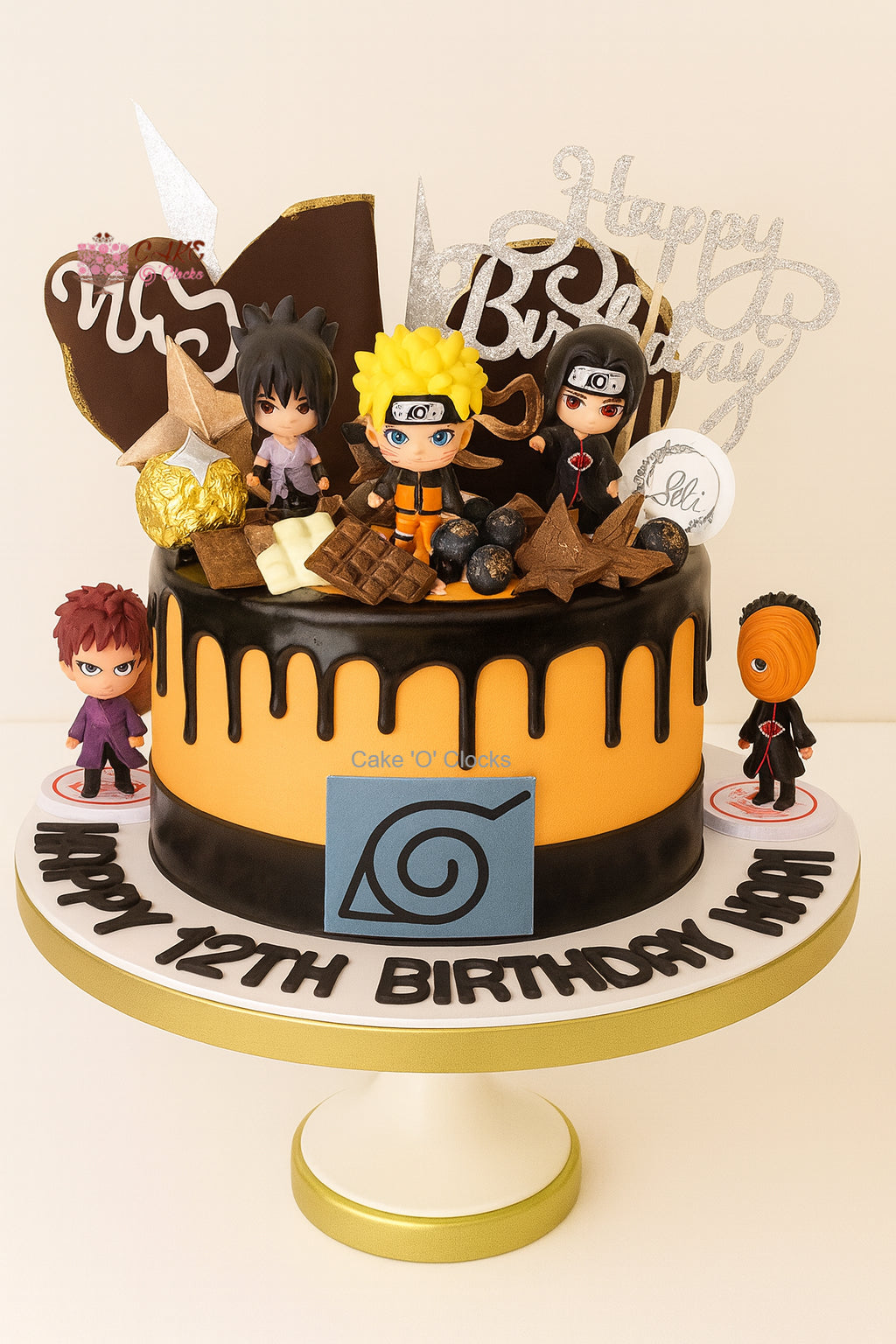 Naruto Drip Cake with Anime Figurines