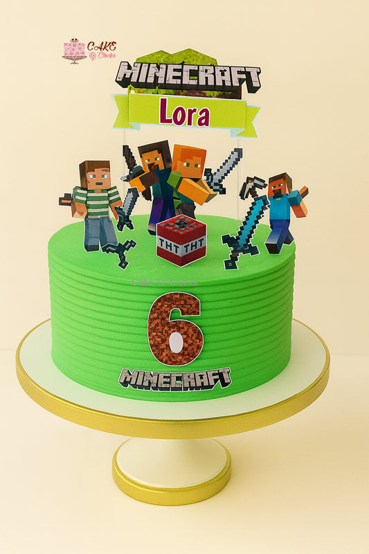 Personalized Minecraft Cake