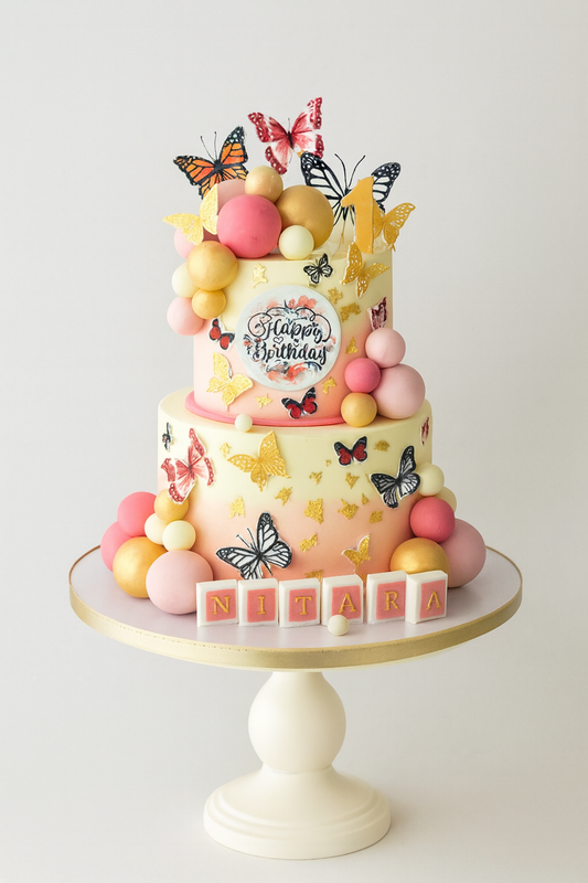 Sunset Butterfly Fantasy Cake