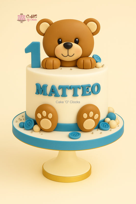 Teddy Bear 1st Birthday Cake