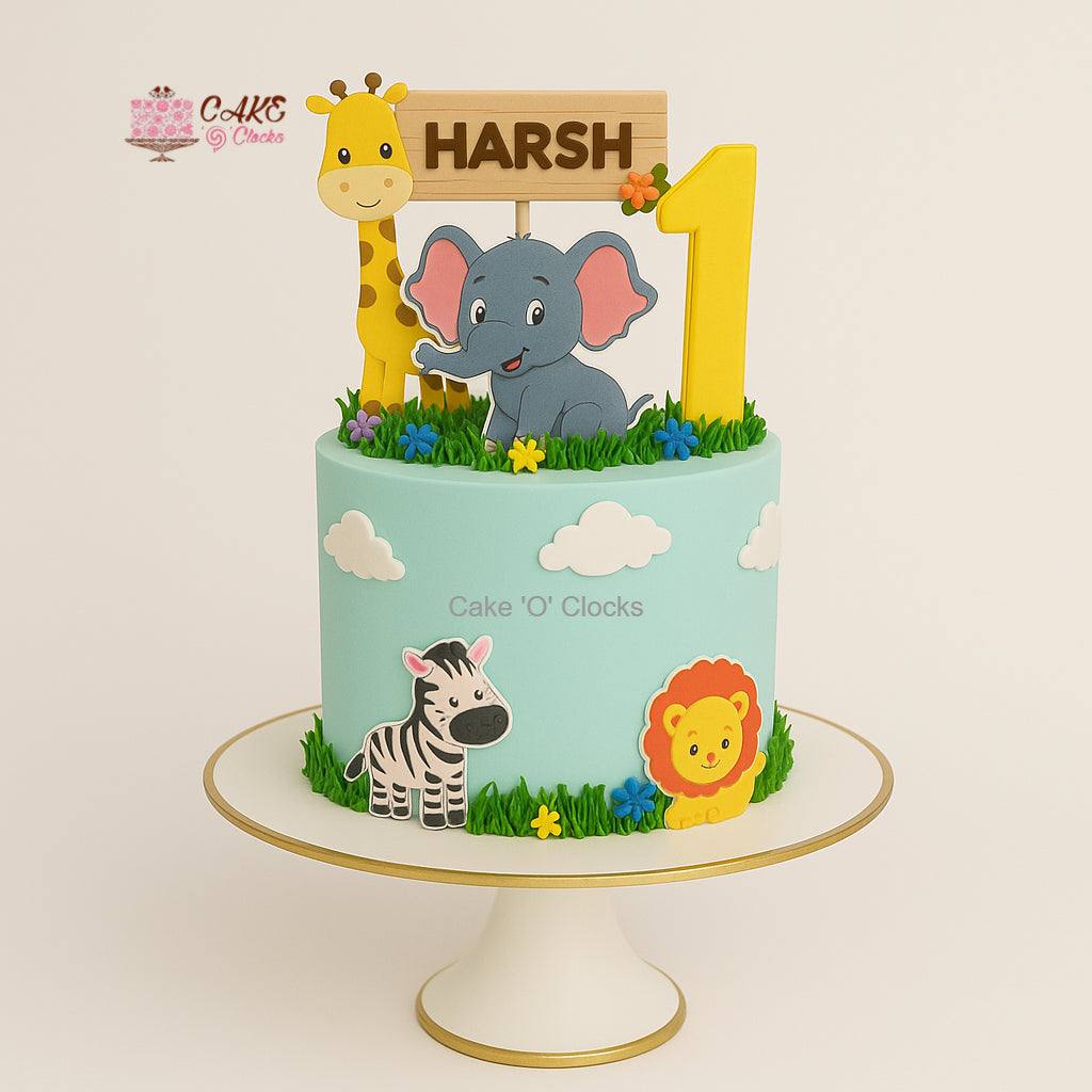 Jungle Safari Theme Cake