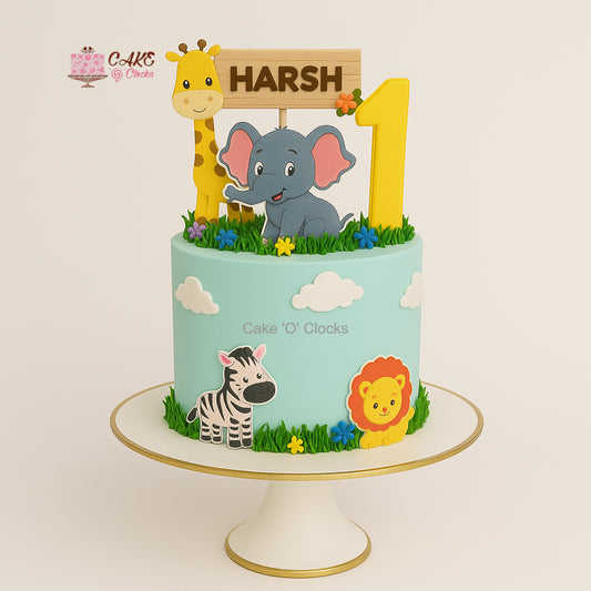 Jungle Safari Theme Cake