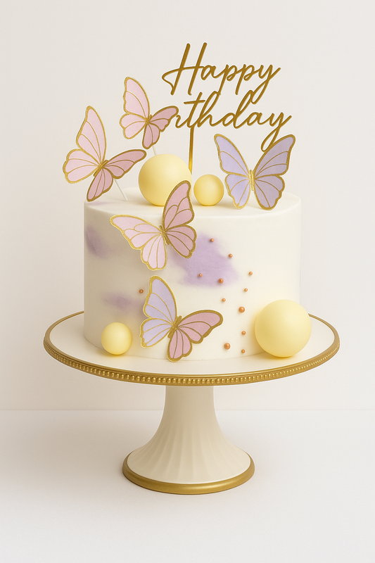 Elegant Pastel Butterfly Cake