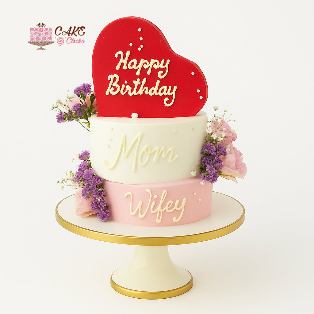 Heartfelt Mom & Wifey Cake