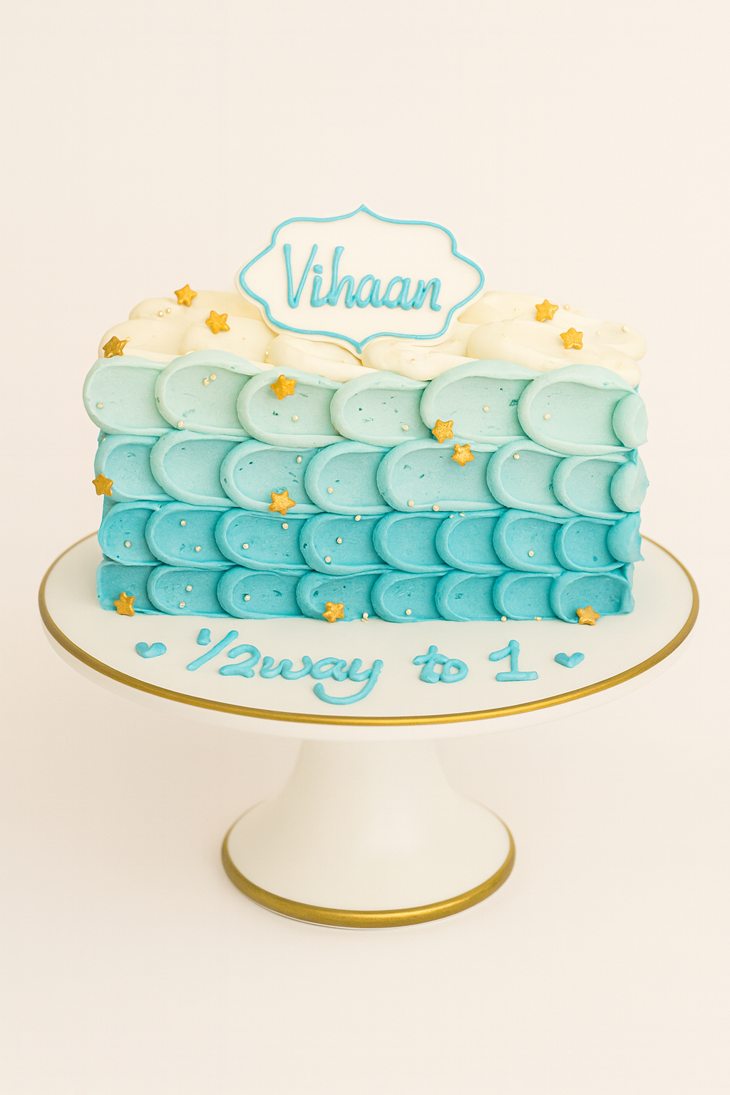 Ocean Waves Ombre Cake